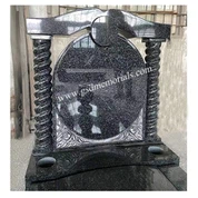 אבן מצבה ורדים עם עמודים מעוותים חופה