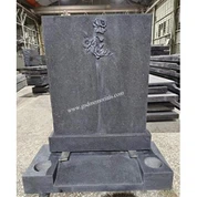 אפור כהה מושחז ספר פרחי נרקיסים אבן מצבה